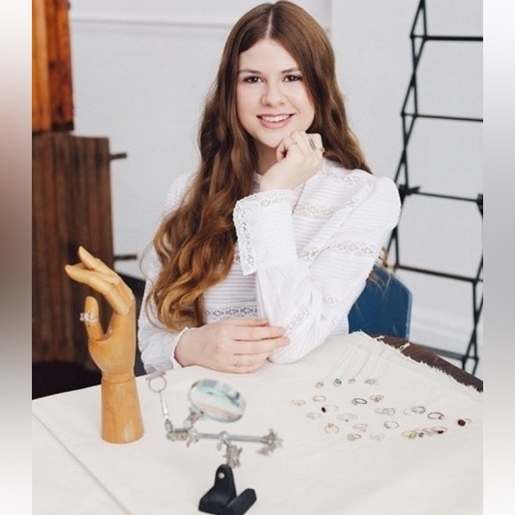 Featheroak Jewellery Artist Handmade Scottish Raw Refined Stone Ring Set - Picture 15 of 15